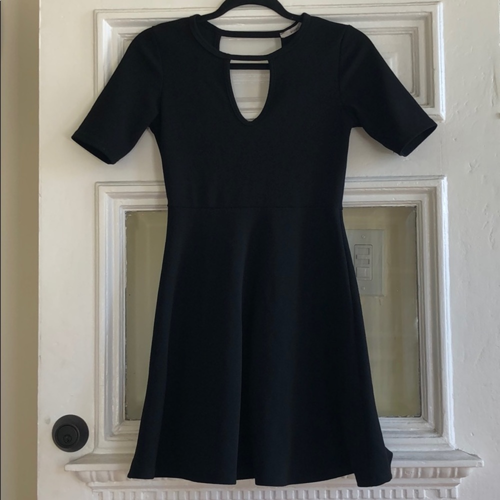 Black Flowy Dress, Deep V